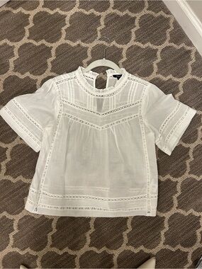 Rails White Eyelet Pintuck Lace Trim Blouse